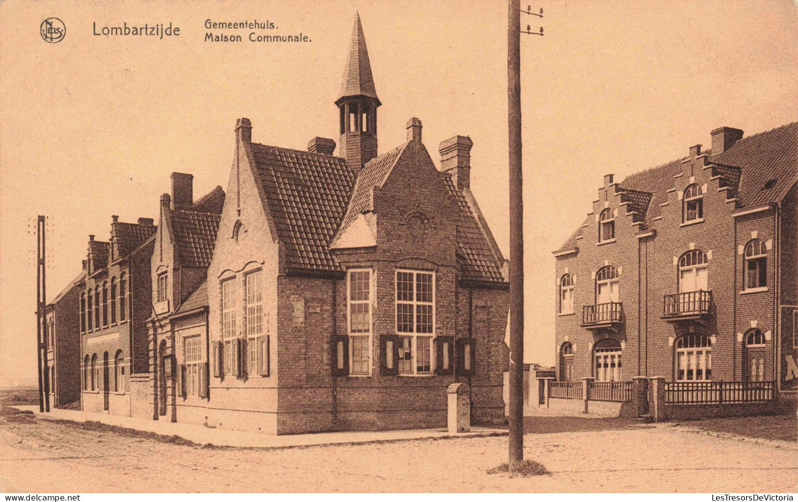 BELGIQUE - Lombartzijde - Gemeentehuis - Maison Communale - Rue - Quartier - Carte Postale Ancienne - Middelkerke