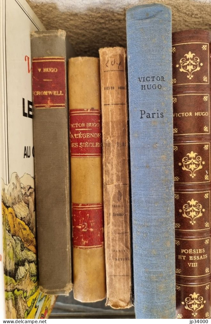 Victor Hugo. Lot De 17 Livres. (Livres 19eme, 20 Eme) Reliés, Brochés, Cartonnés - Bücherpakete