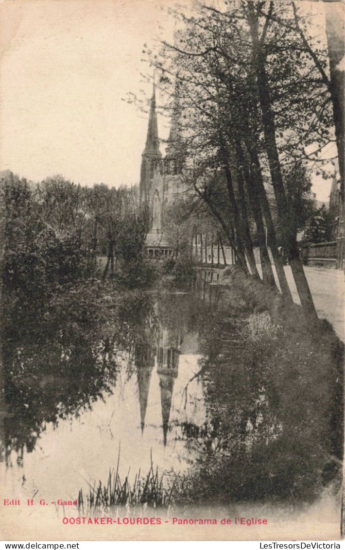 BELGIQUE - OOSTAKER - Panorama De L'Eglise - Basilique - Notre-Dame-de-Lourdes - HG - Carte Postale Ancienne - Gent