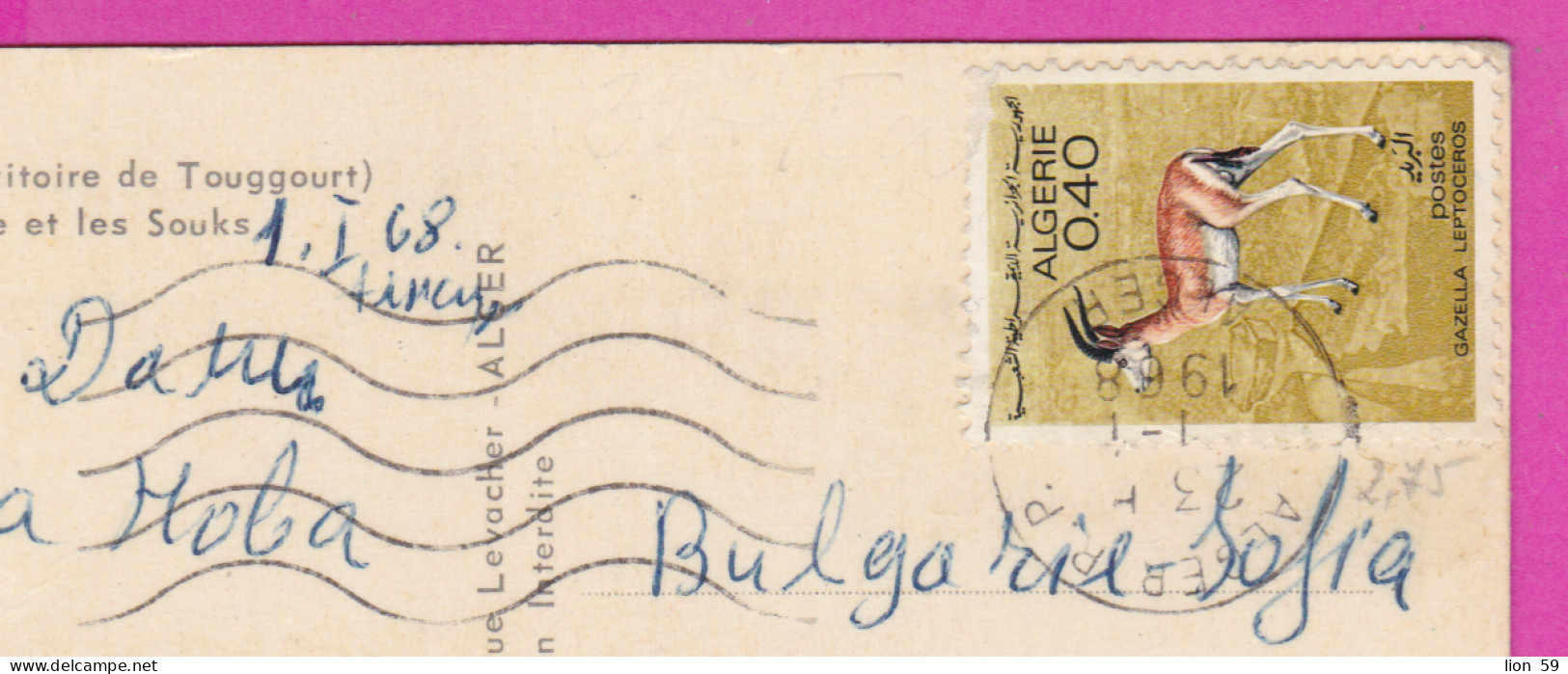 292461 / Algeria Algerie - Ouargla La Grande Place Et Les Souks PC USED (O) 1968 - 0.40 Gazella Leptoceros Rhim Gazelle - Ouargla