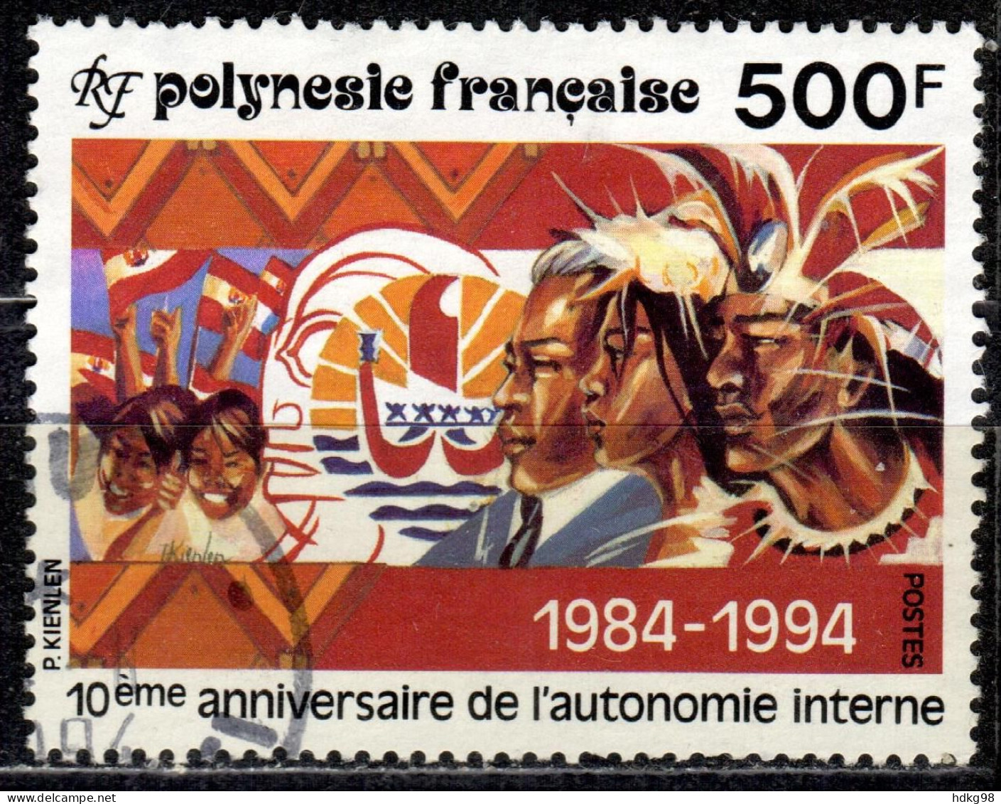 F P+ Polynesien 1994 Mi 657 Innere Autonomie - Used Stamps