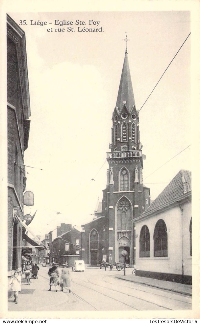 BELGIQUE - LIEGE - Eglise Ste Foy Et Rue St Léonard - Carte Postale Ancienne - Liege