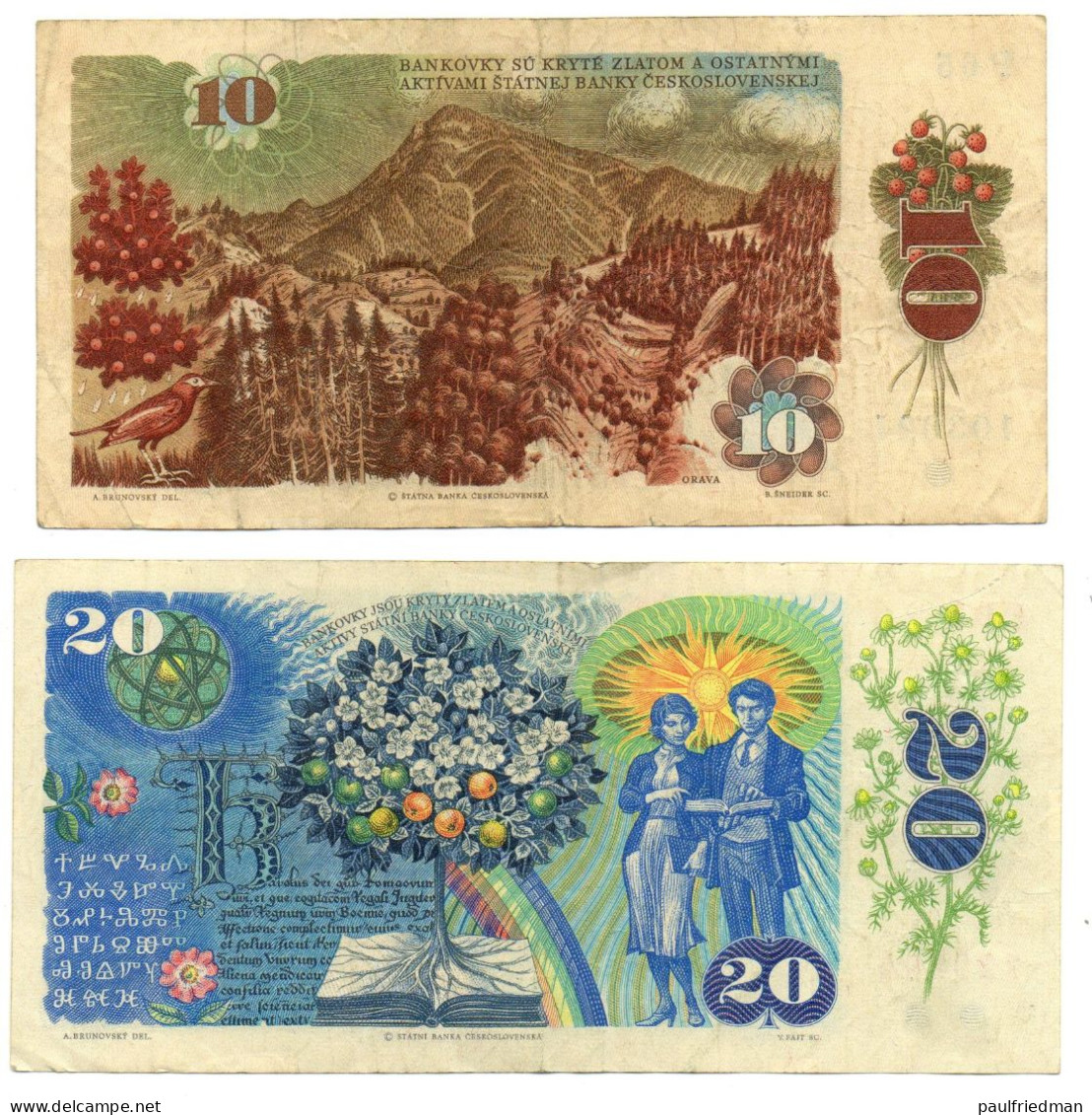 Cecoslovacchia - 10 E 20 Korun - 1986 E 1988 - Circolate - (Descrizione) - Czechoslovakia