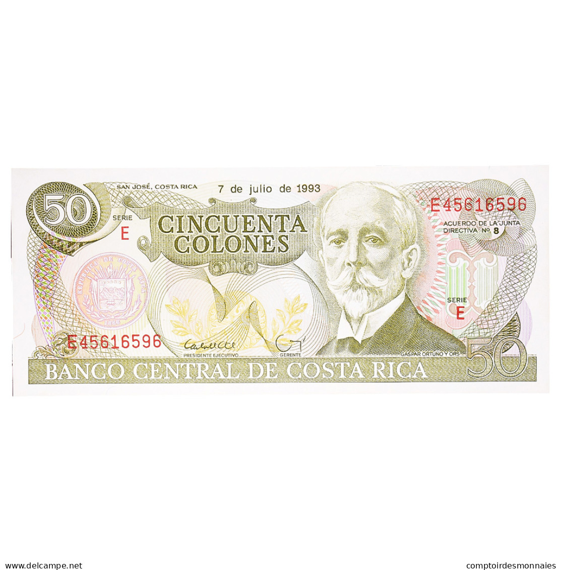 Billet, Costa Rica, 50 Colones, 1993, 1993-07-07, KM:257a, NEUF - Costa Rica