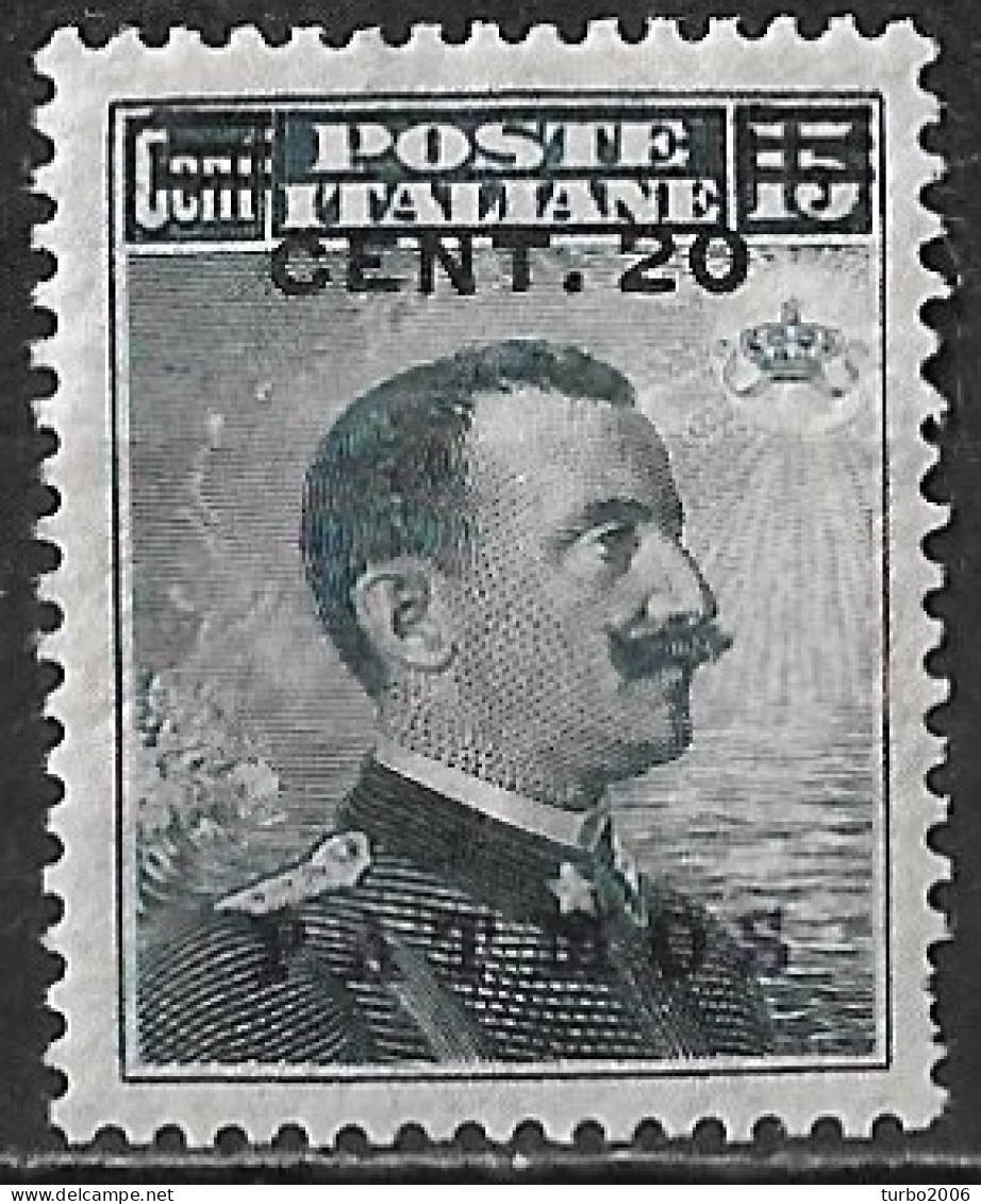 DODECANESE 1916 Black Overprint 20 Ct + PATMOS On Italian Stamps 15 C Black Vl. 8 MH - Dodecaneso