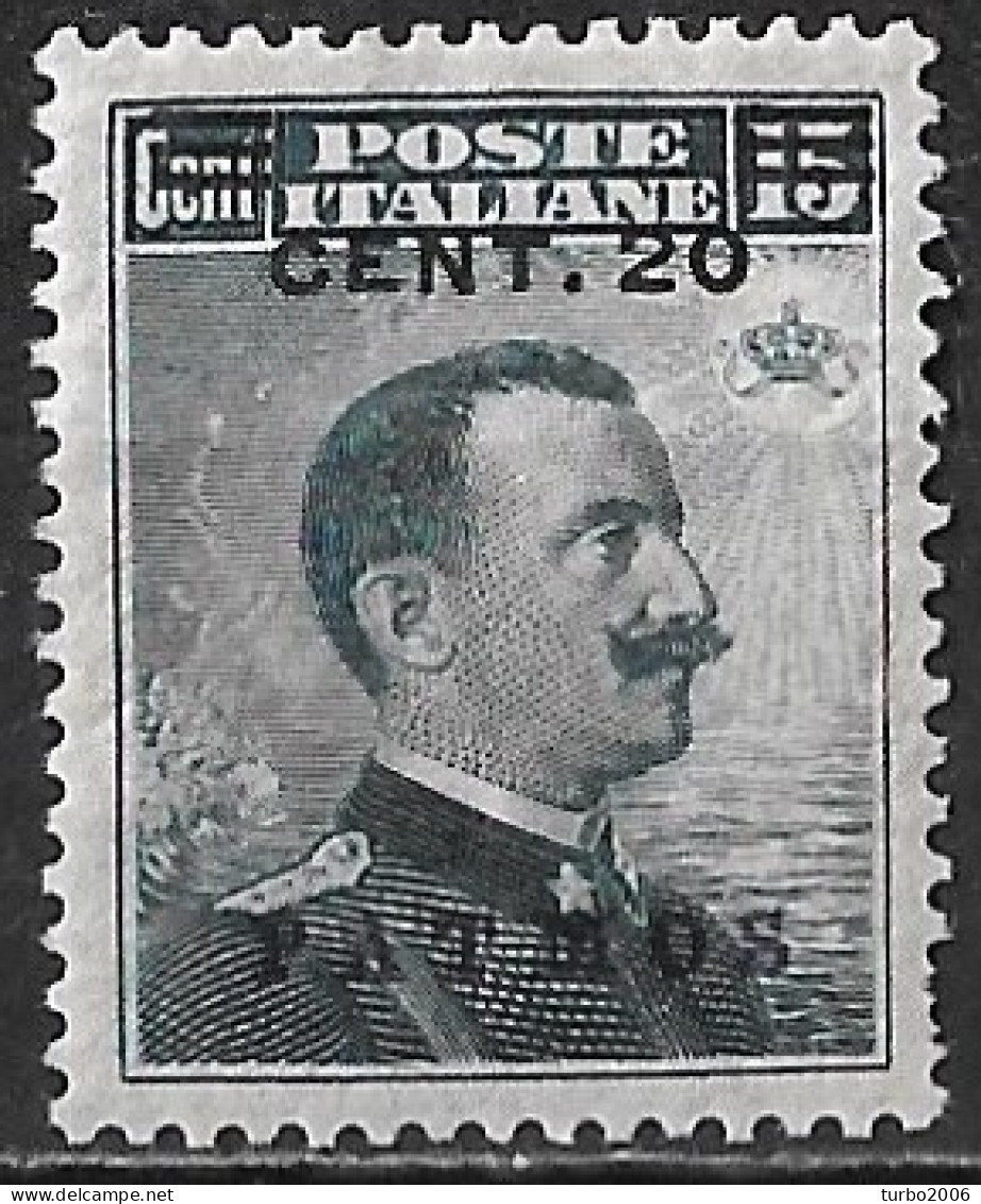 DODECANESE 1916 Black Overprint 20 Ct + PATMOS On Italian Stamps 15 C Black Vl. 8 MH - Dodekanisos