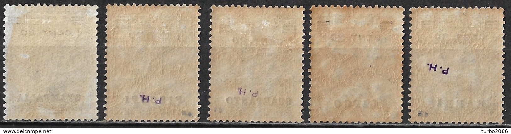 DODECANESE 1916 Black Overprint 20 Ct + "island" On Italian Stamps 15 C Black Vl. 8 MH 5 Different - Dodekanisos