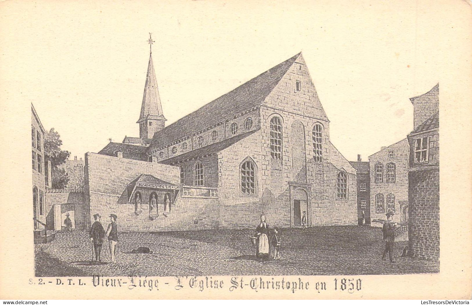 BELGIQUE - LIEGE - VIEUX LIEGE - L'église St Christophe En 1850 - Carte Postale Ancienne - Luik