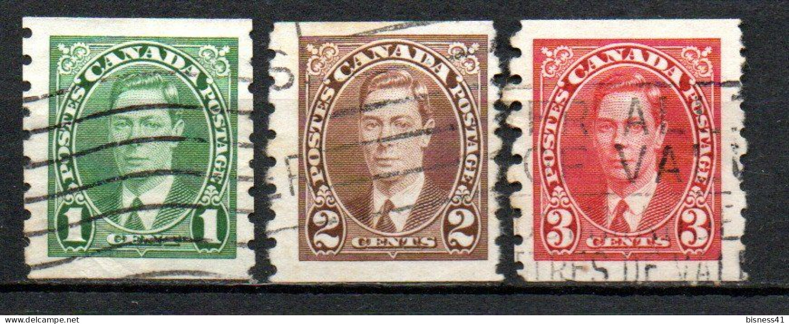 Col33 Canada  1937 N° 190a à 192a Oblitéré Cote : 10,00€ - Used Stamps