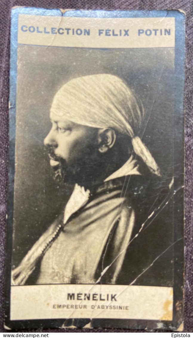 ►  Menelik II ዳግማዊ ምኒልክ Empereur D'Éthiopie "dit Cavalier Abba Dagnew" - Première Collection Photo Felix POTIN 1900 - Félix Potin