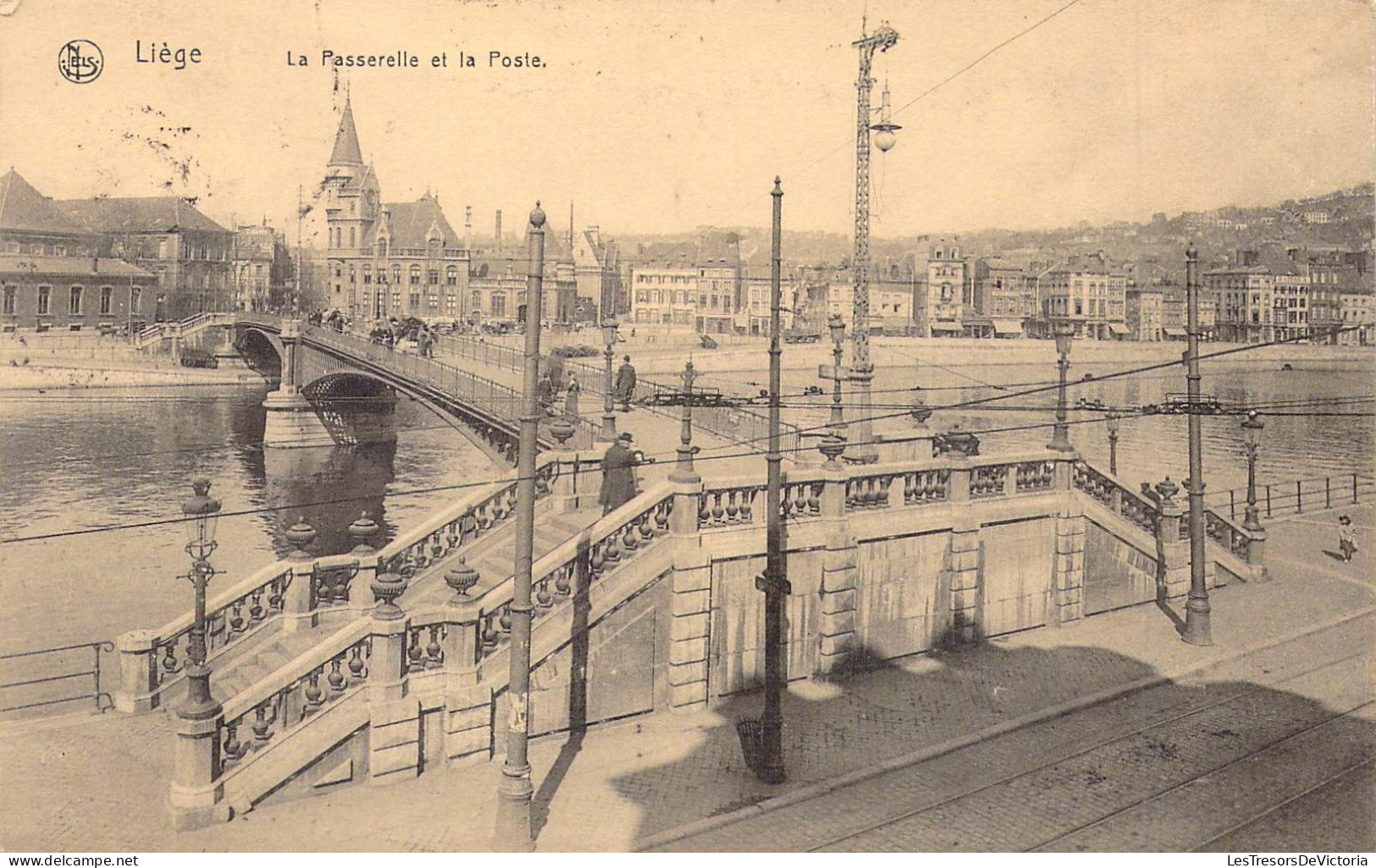 BELGIQUE - LIEGE - La Passerelle Et La Poste - Carte Postale Ancienne - Lüttich