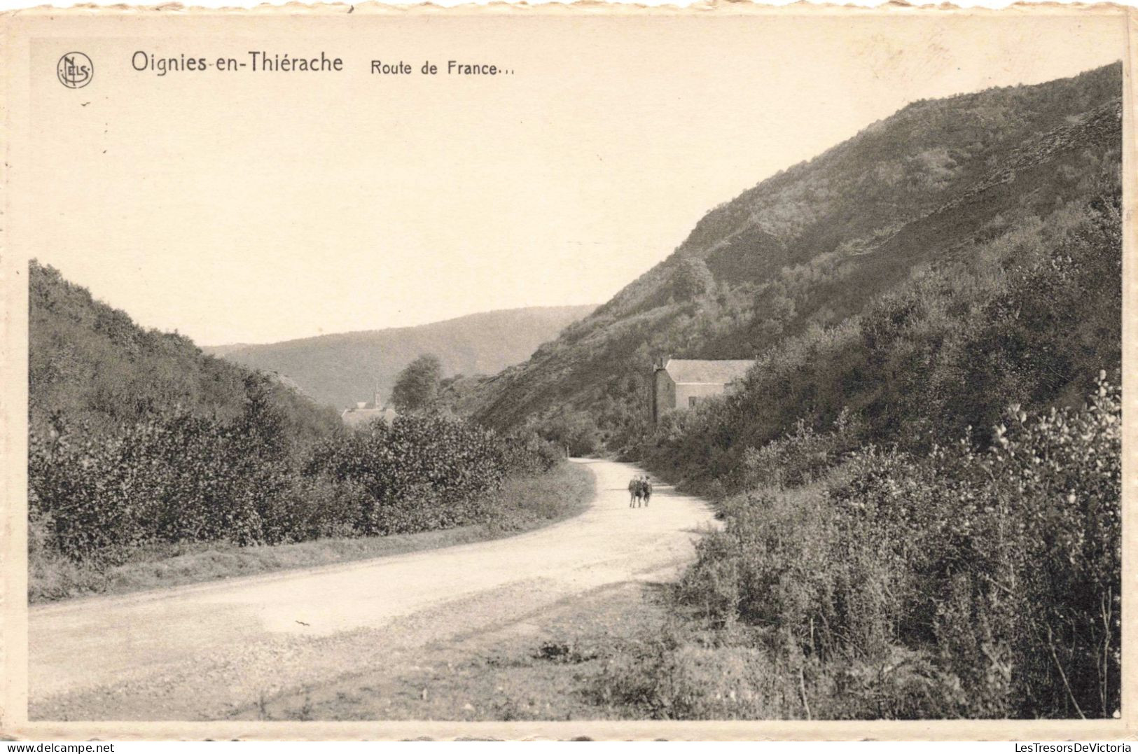 BELGIQUE - Oignies En Thiérache - Route D France - Animé - Montagne - Prés - Carte Postale Ancienne - Philippeville