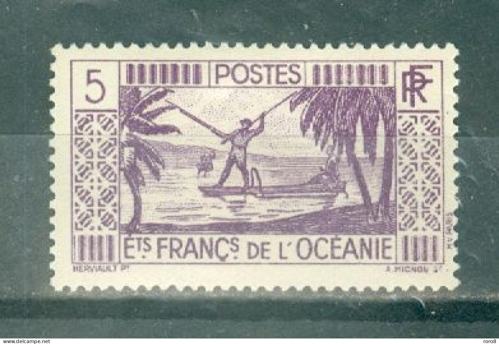 Ets FRANCAIS De L'OCEANIE - N°88* MH - Légère Trace De Charnière. SCAN DU VERSO. - Pêcheur. - Oceania (Other)