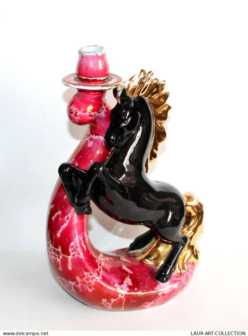 CORONETTI CUNARDO - STATUE BOUGEOIR, VASE CHEVAL ETALON En FAIENCE EMAILLÉ 30cm / ART DECORATIF (2006.2) - Non Classificati