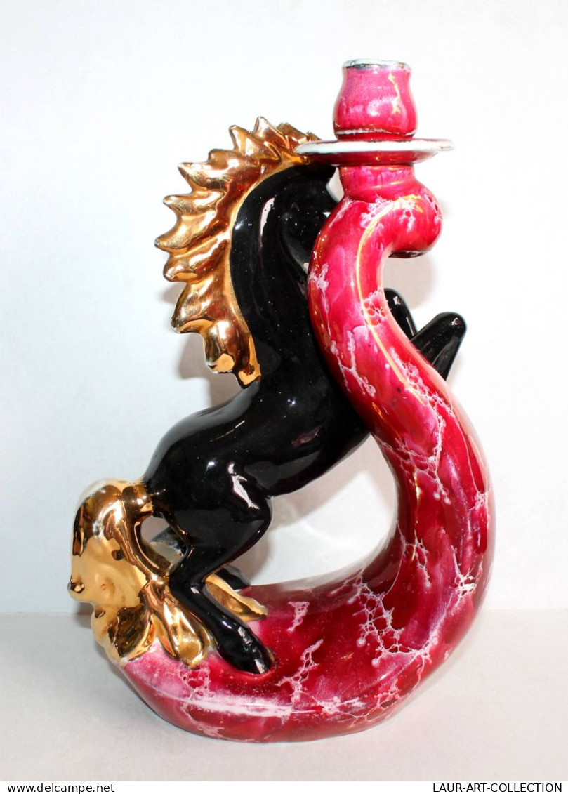 CORONETTI CUNARDO - STATUE BOUGEOIR, VASE CHEVAL ETALON En FAIENCE EMAILLÉ 30cm / ART DECORATIF (2006.2) - Unclassified