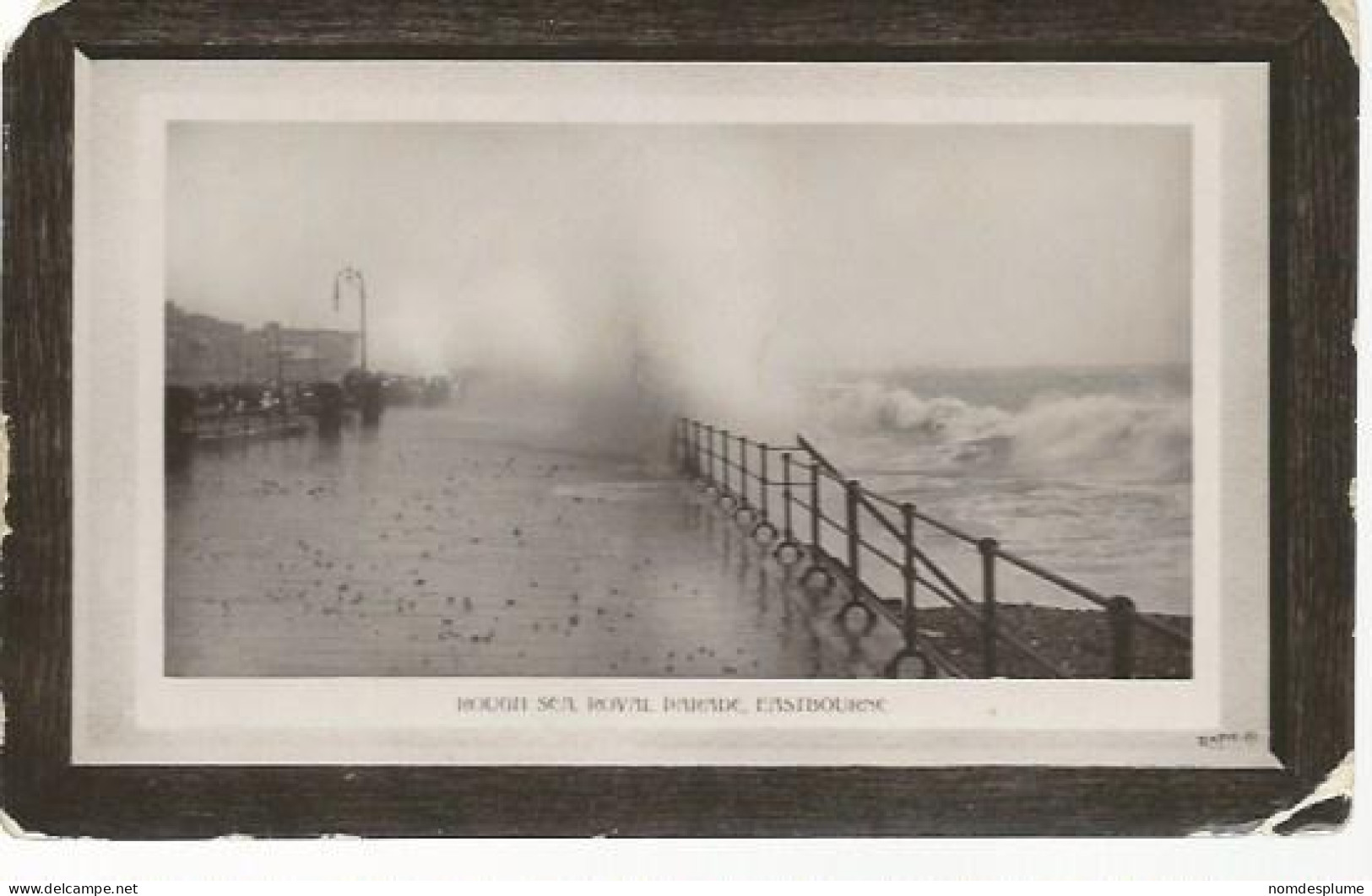 22456) GB UK Eastbourne Rough Sea Royal Parade   Real Photo RPPC Postmark - Eastbourne