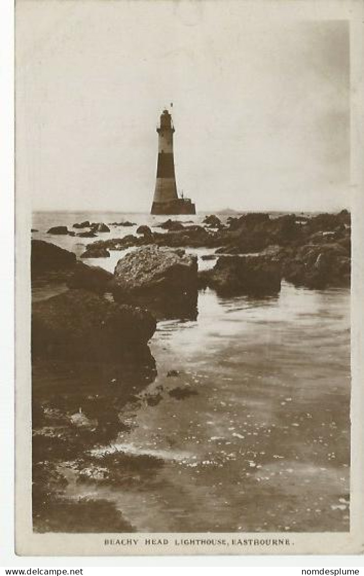 22471) GB UK Eastbourne Beachy Head Lighthouse Real Photo RPPC Bexhill On Sea Postmark - Eastbourne