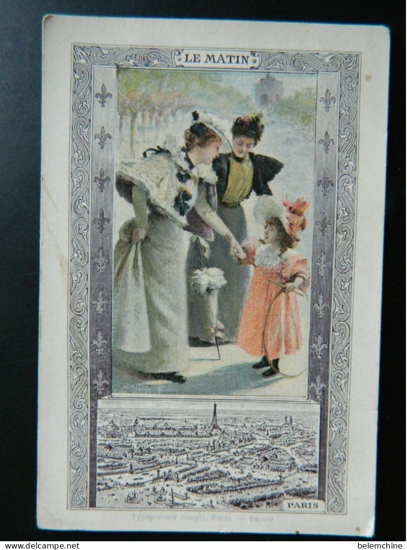 CALENDRIER 1900   COMPAGNIE COLONIALE  CHOCOLAT & THE   LE MATIN PARIS    ( 12,2   X  8,2  Cms ) - Grand Format : ...-1900