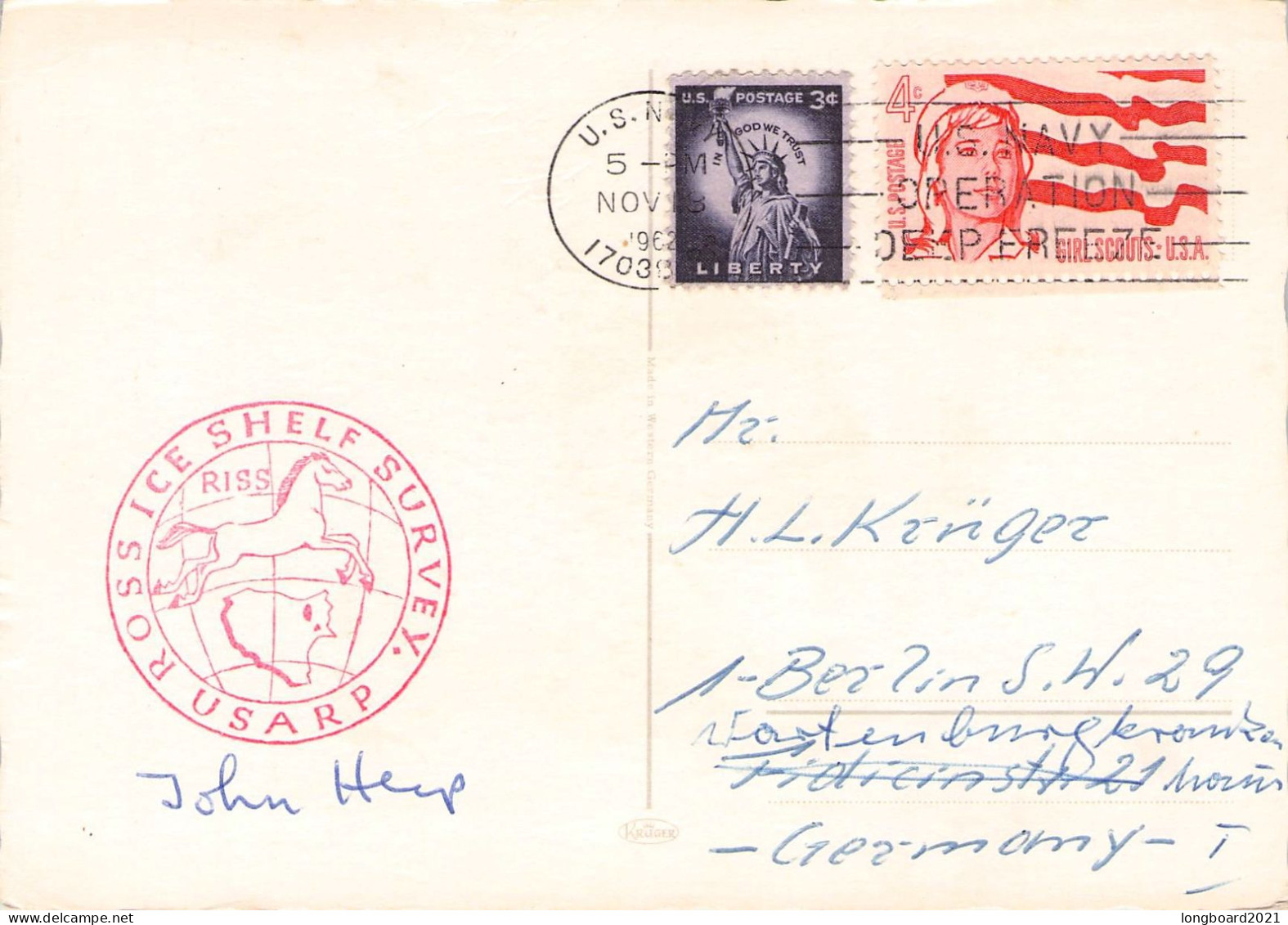 USA - POSTCARD 1962 US NAVY ARCTIC > GERMANY / *306 - Brieven En Documenten