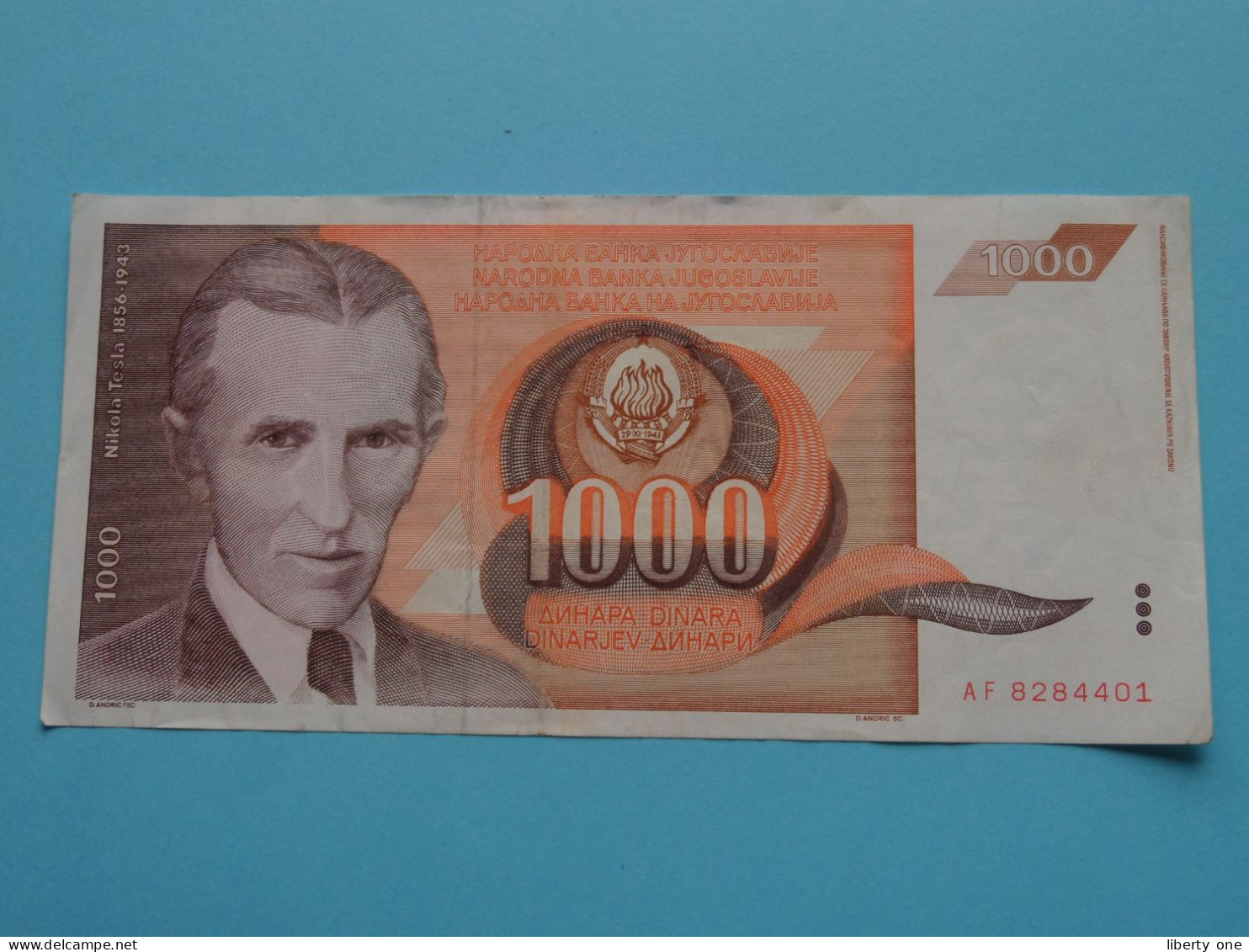 1000 Dinara ( 26.XI.1990 - AF8284401 ) Jugoslavije ( See/voir SCANS ) Used Note VF ! - Jugoslawien