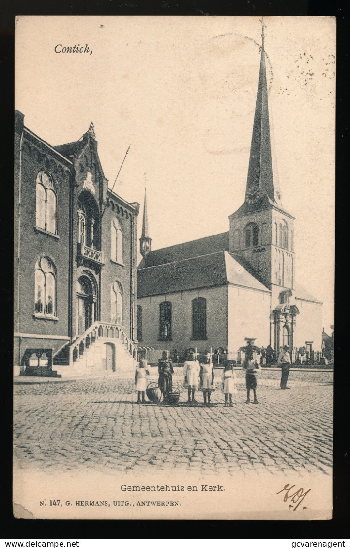 KONTICH    GEMEENTEHUIS EN KERK           2 SCANS - Kontich