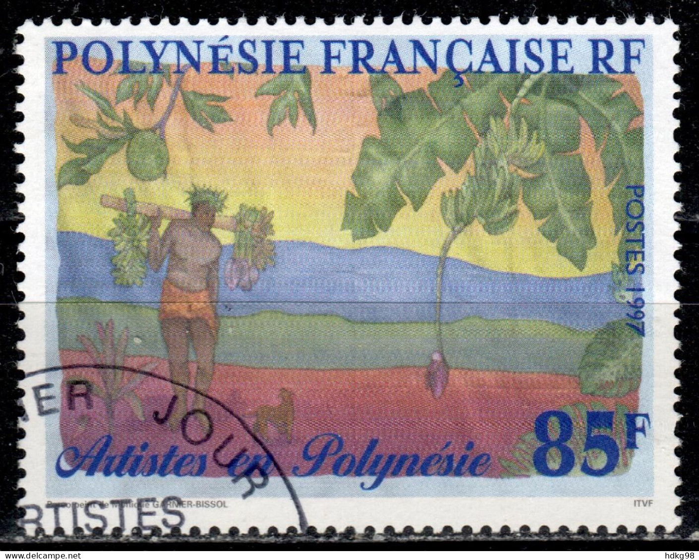 F P+ Polynesien 1997 Mi 749 Gemälde - Used Stamps