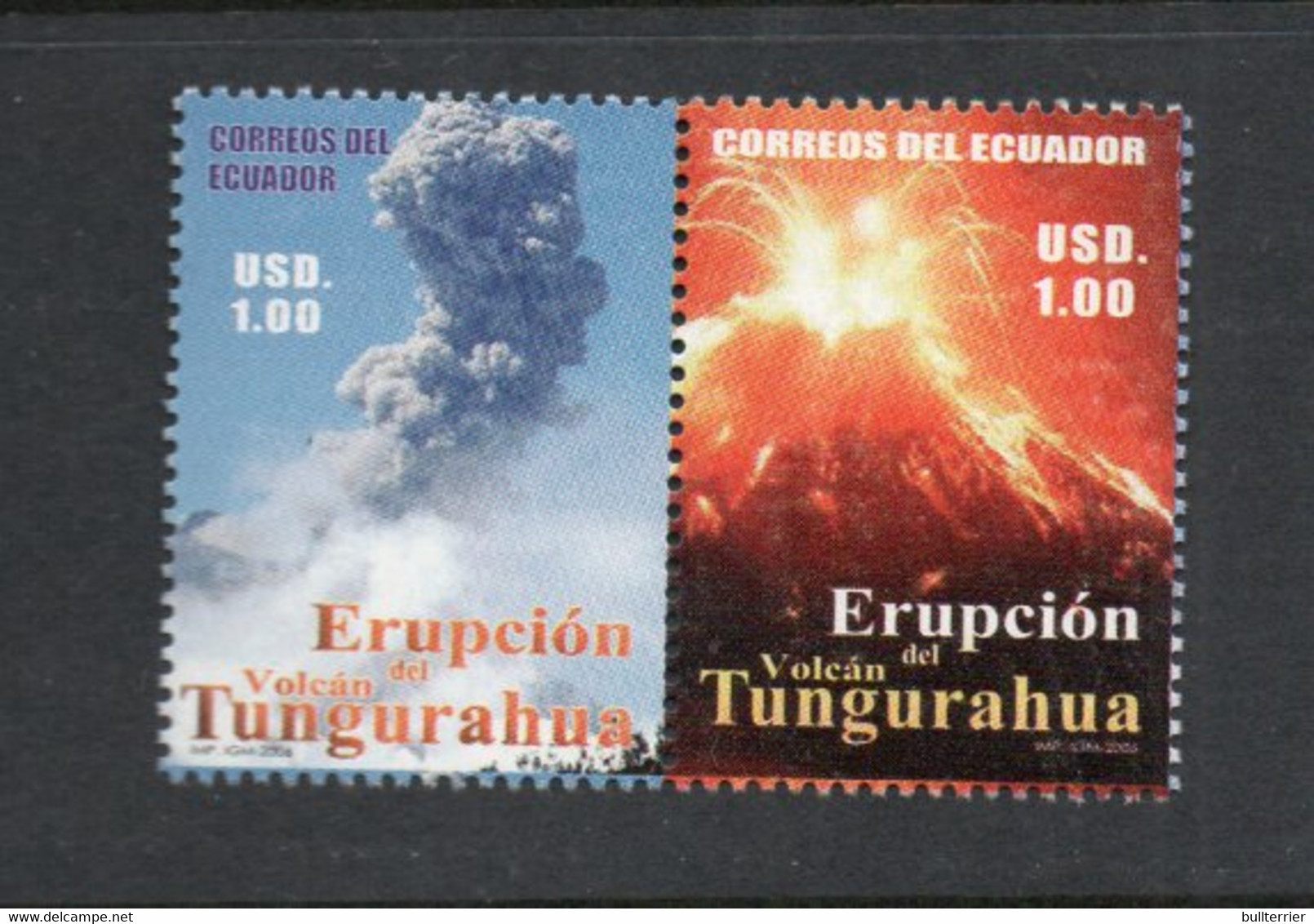 VOLCANOES- ECUADOR  -2006- VOLCANOES  SET OF 2 IN PAIR  MINT NEVER HINGED, SG CAT £11.50 - Volcanos