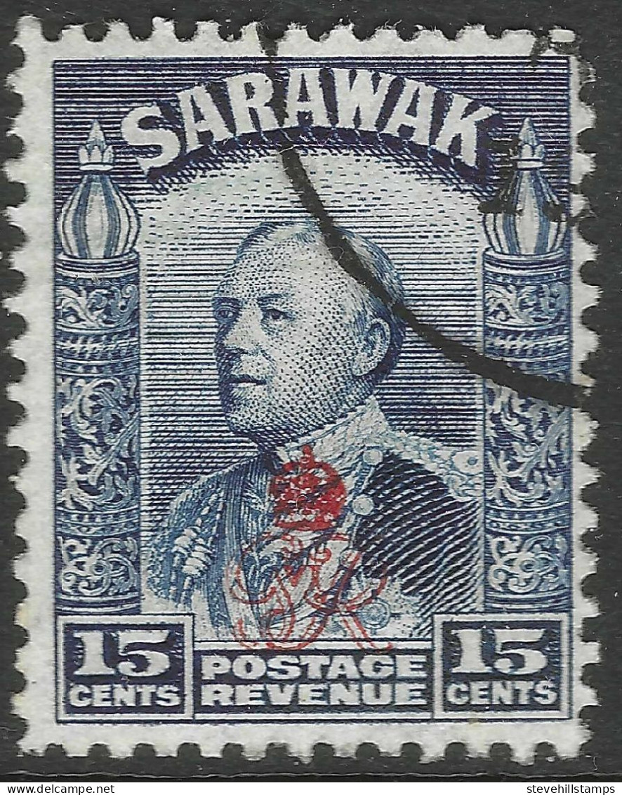 Sarawak. 1947 Crown Colony. GR Cypher Overprint. 15c Used. SG 158 - Sarawak (...-1963)