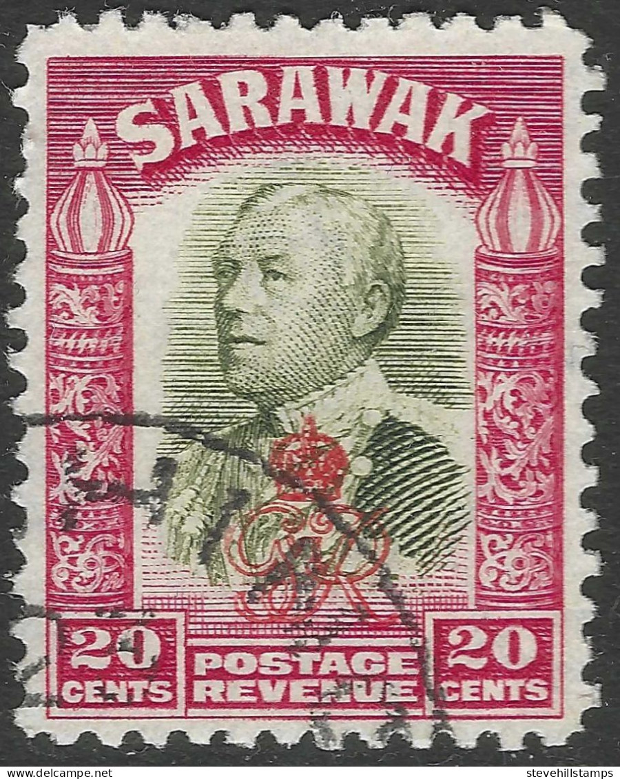 Sarawak. 1947 Crown Colony. GR Cypher Overprint. 20c Used. SG 159 - Sarawak (...-1963)