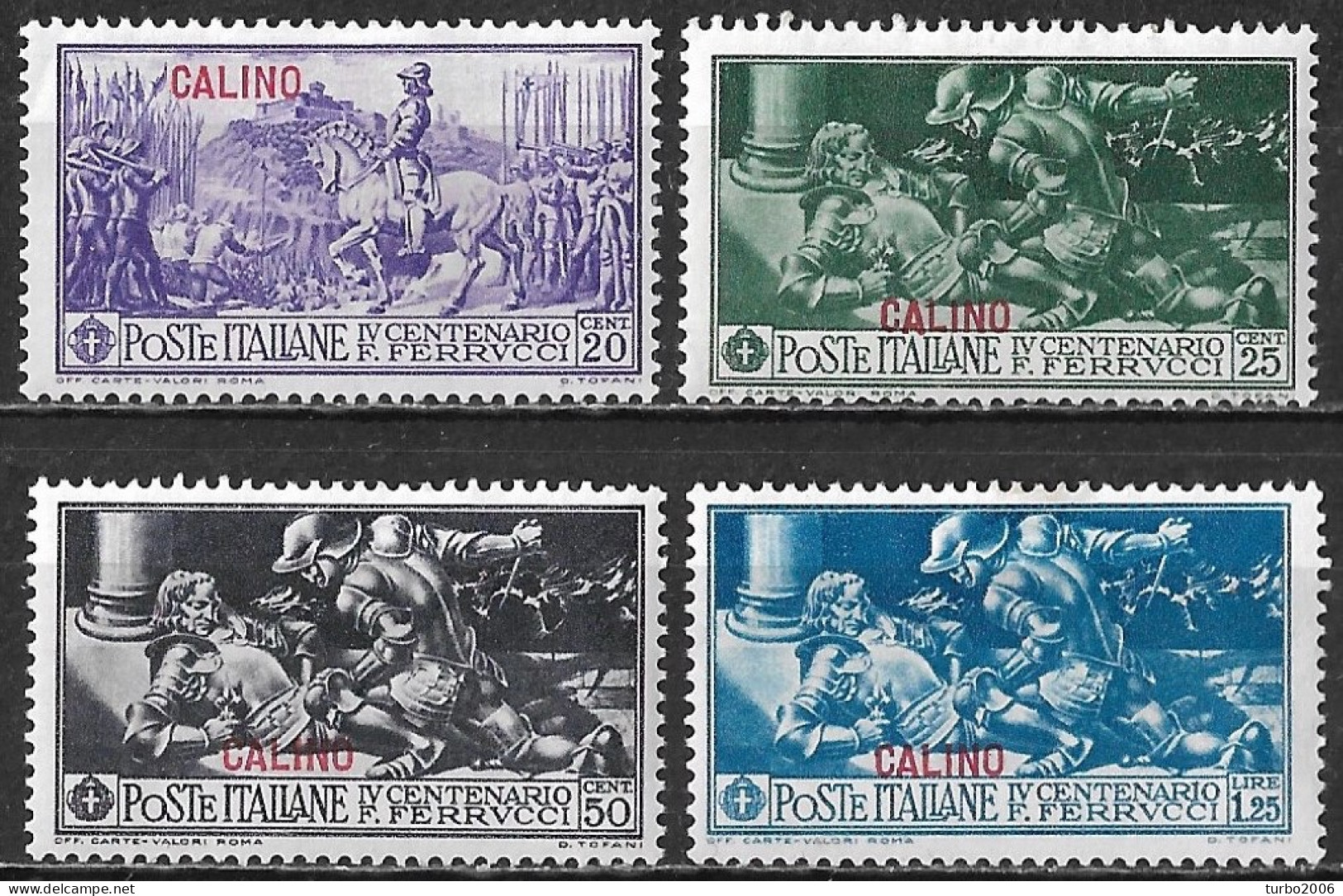 DODECANESE 1930 Stamp Of Italy Ferrucci Set With Overprint CALIMNO 4 Values From The Set Vl. 12 / 15 MH - Dodecanese