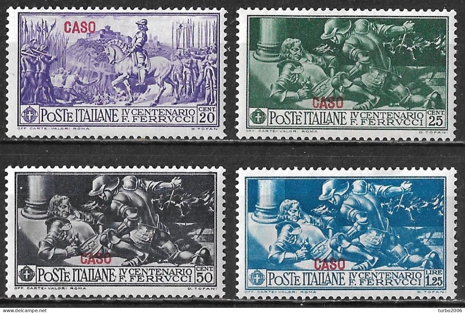 DODECANESE 1930 Stamp Of Italy Ferrucci Set With Overprint CASO 4 Values From The Set Vl. 12 / 15 MH - Dodecaneso