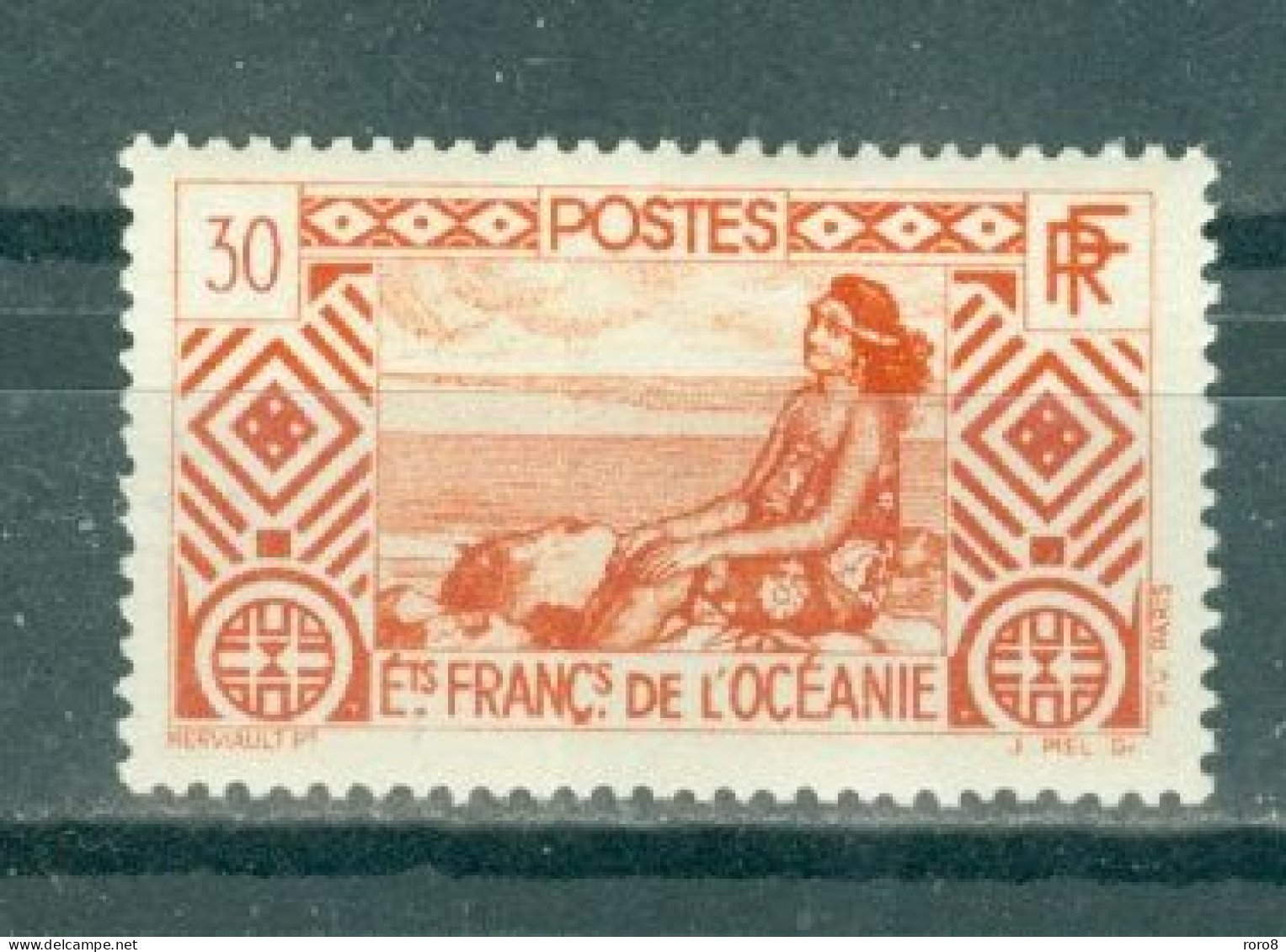 Ets FRANCAIS De L'OCEANIE - N°94* MH - Trace De Charnière SCAN DU VERSO. - Tahitienne. - Autres - Océanie