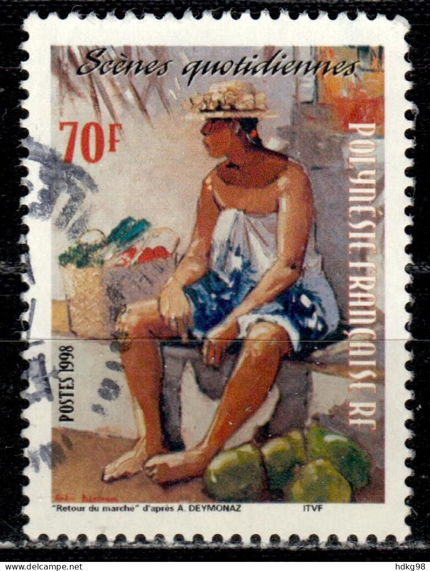 F P+ Polynesien 1998 Mi 774 Gemälde - Used Stamps