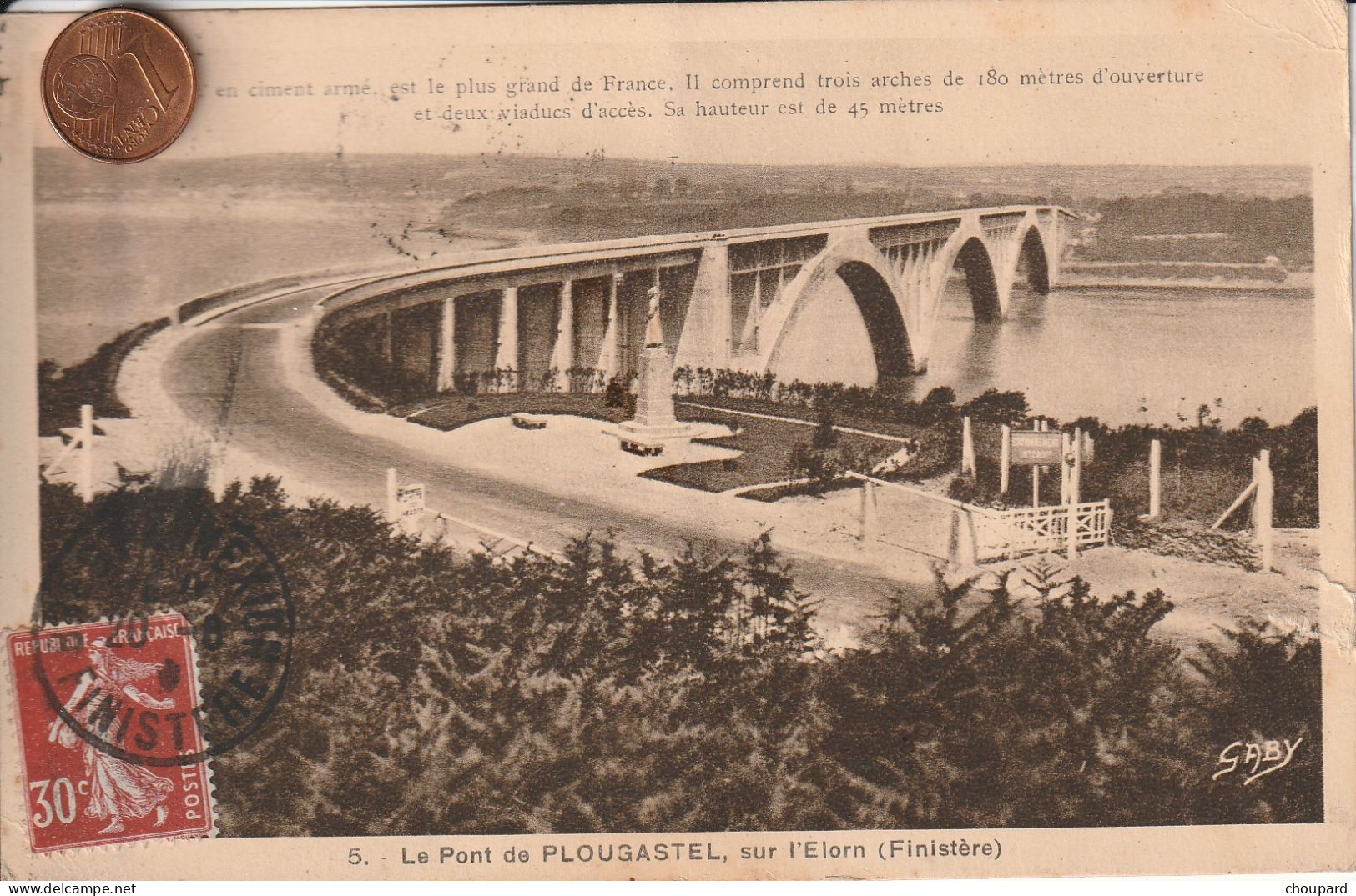 29 - Carte Postale Ancienne Du PONT DE PLOUGASTEL   Vue Aérienne - Plougastel-Daoulas