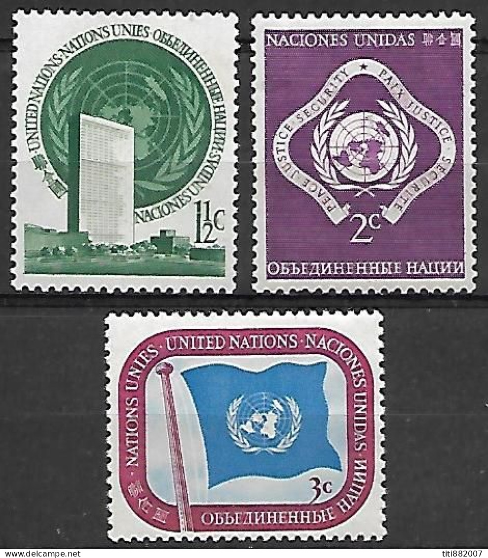 NATIONS - UNIES   -   1951 .  Y&T N° 2 à 4 **. - Neufs