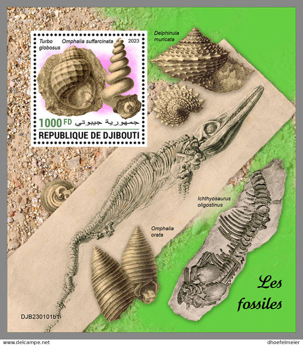 DJIBOUTI 2023 MNH Fossils Fossilien S/S I - OFFICIAL ISSUE - DHQ2326 - Fossielen