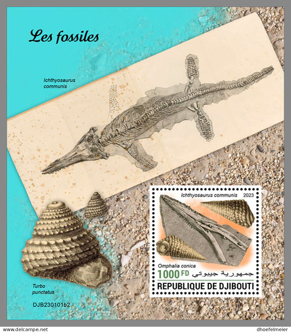 DJIBOUTI 2023 MNH Fossils Fossilien S/S II - OFFICIAL ISSUE - DHQ2326 - Fossielen
