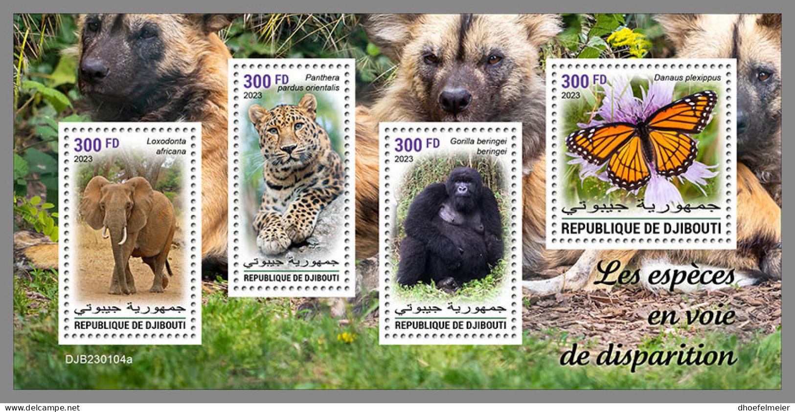 DJIBOUTI 2023 MNH Gorilla Endangered Species M/S - OFFICIAL ISSUE - DHQ2326 - Gorilla