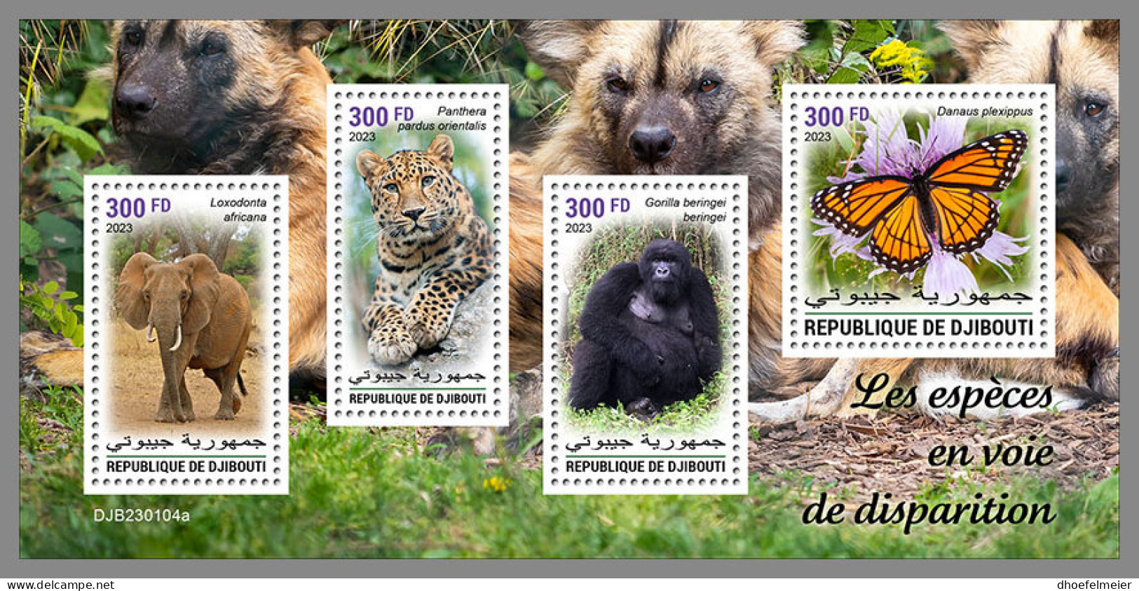 DJIBOUTI 2023 MNH Gorilla Endangered Species M/S - OFFICIAL ISSUE - DHQ2326 - Gorilas