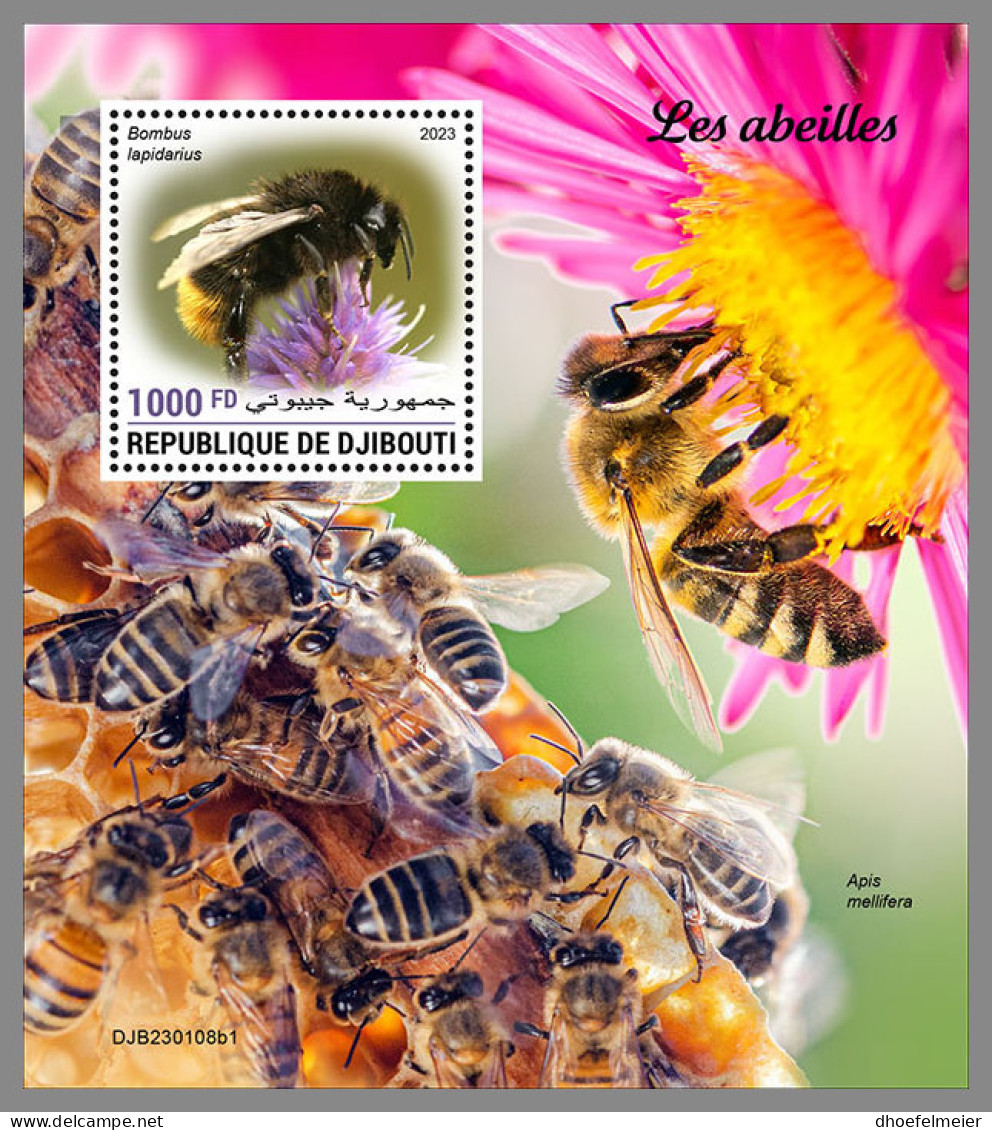 DJIBOUTI 2023 MNH Bees Bienen S/S I - OFFICIAL ISSUE - DHQ2326 - Abeilles