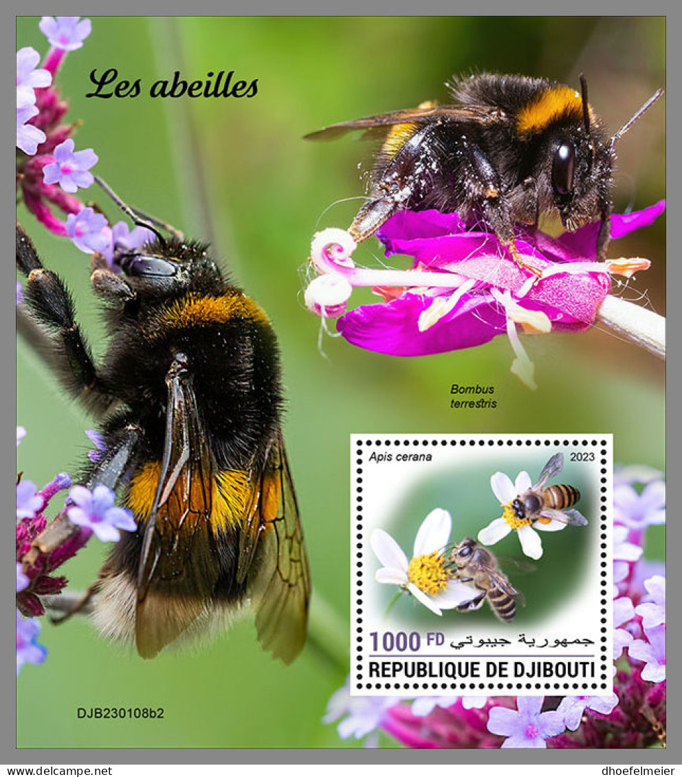 DJIBOUTI 2023 MNH Bees Bienen S/S II - OFFICIAL ISSUE - DHQ2326 - Abeilles
