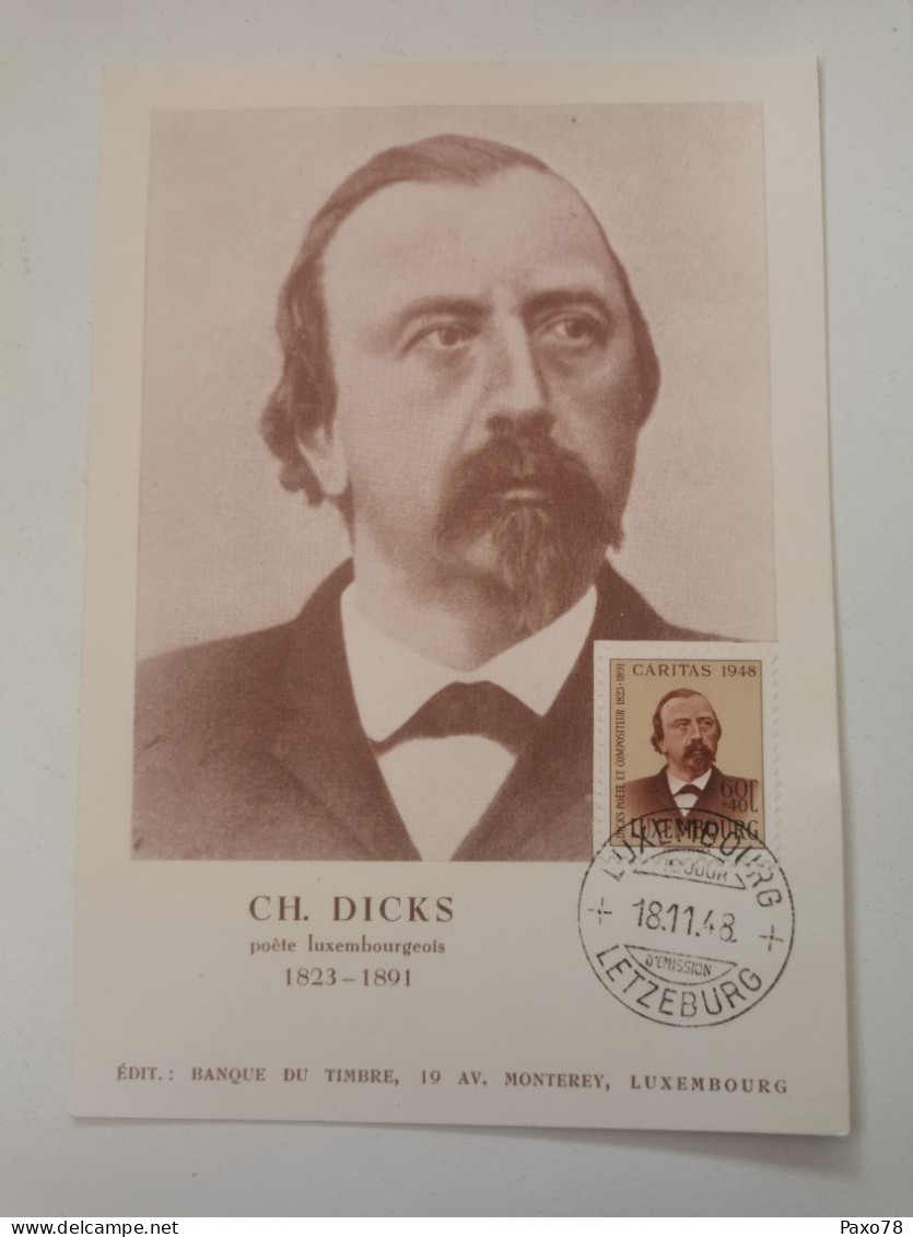 Ch. Dicks 1948 Caritas - Cartes Commémoratives