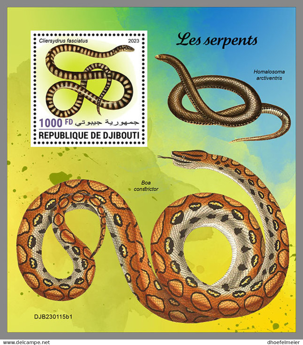 DJIBOUTI 2023 MNH Snakes Schlangen S/S I - OFFICIAL ISSUE - DHQ2326 - Serpents