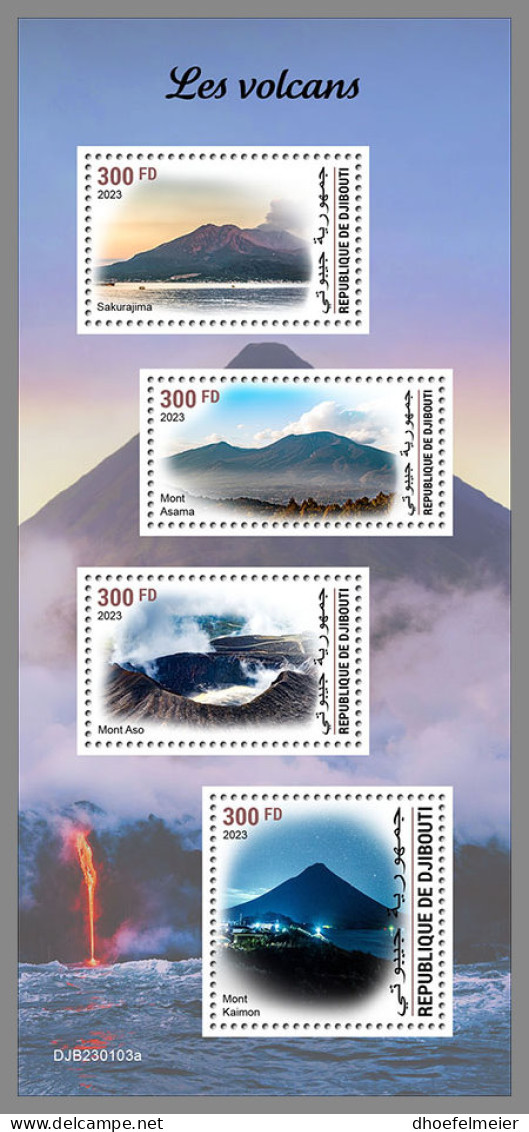 DJIBOUTI 2023 MNH Volcanoes Vulkane M/S - IMPERFORATED - DHQ2326 - Volcanes