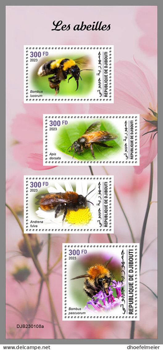 DJIBOUTI 2023 MNH Bees Bienen M/S - IMPERFORATED - DHQ2326 - Abeilles