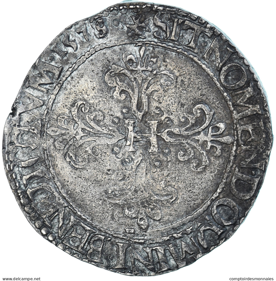 Monnaie, France, Henri III, Franc Au Col Plat, 1578, Dijon, Tréflée, TB+ - 1574-1589 Heinrich III.