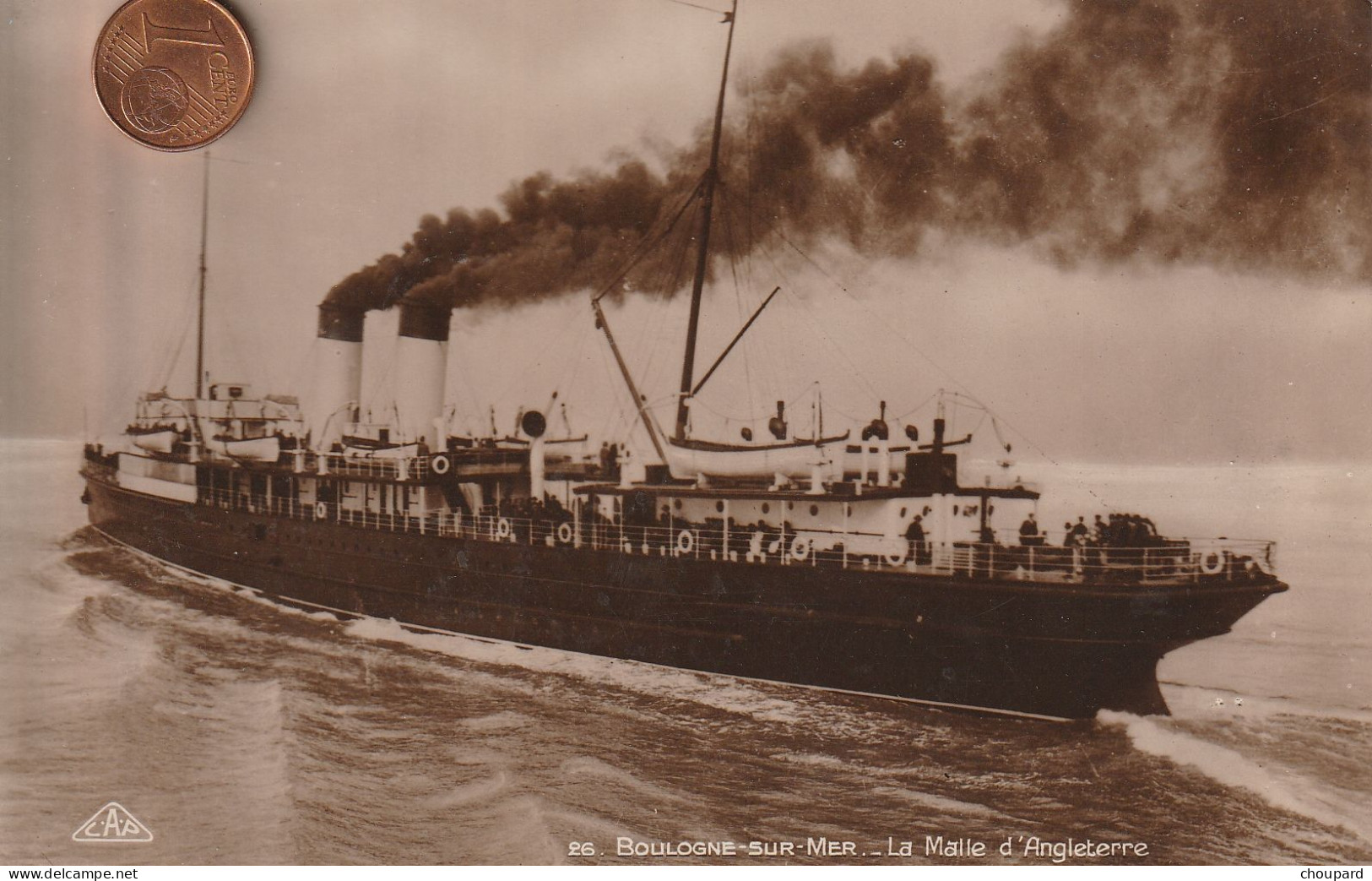 62 - Carte Postale Ancienne De   BOULOGNE SUR MER   La Male D'Angleterre   ( Carte Photo ) - Boulogne Sur Mer