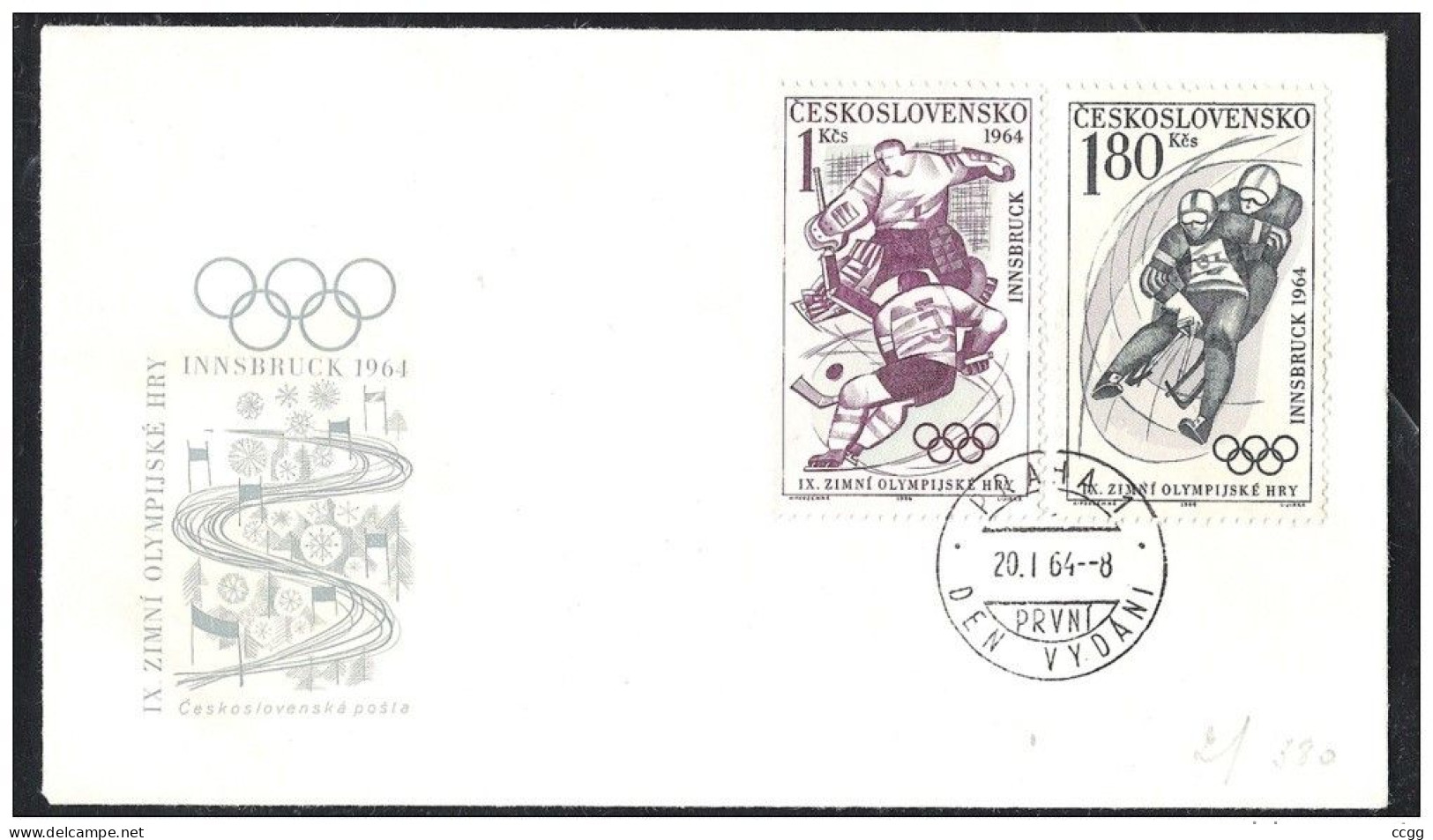 Olympische Spelen 1960 , Tsjechoslovakije - F.D.C - Inverno1964: Innsbruck