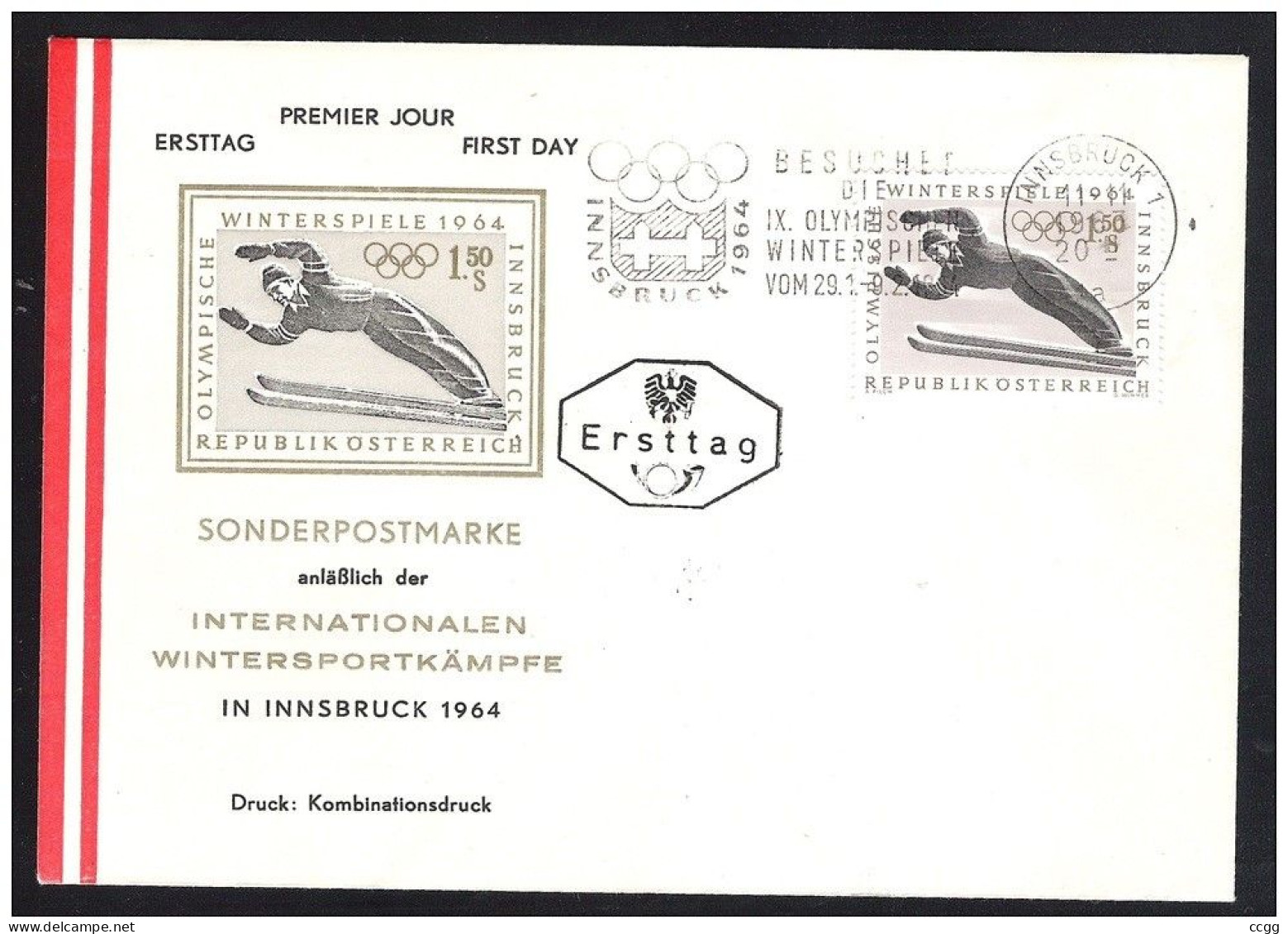 Olympische Spelen 1964 , Oostenrijk - F.D.C - Inverno1964: Innsbruck