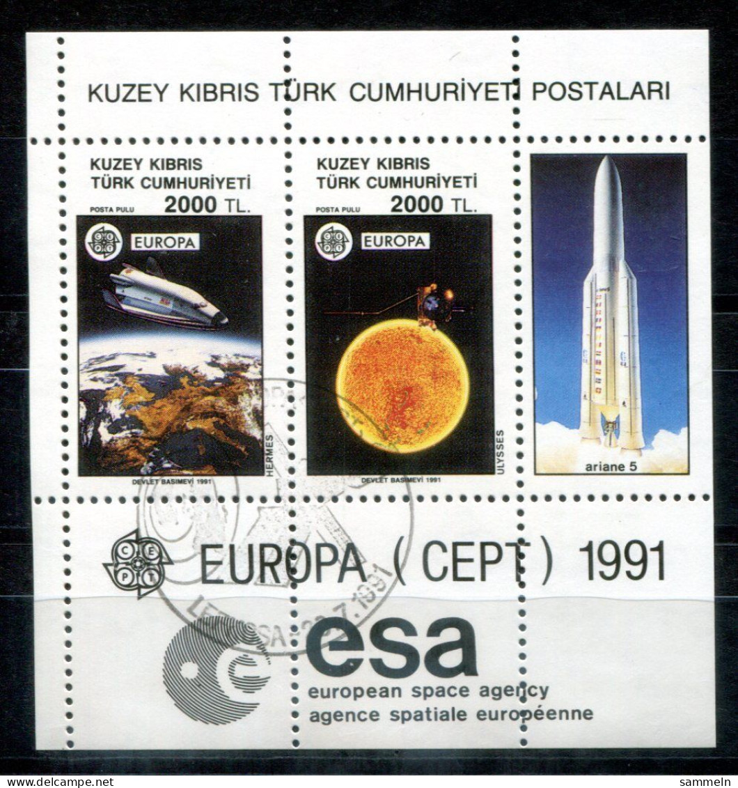 TÜRKISCH-ZYPERN Block 9, Bl.9 Canc. - Europa CEPT 1991, ESA, Weltraum, Space, Espace - TURKISH CYPRUS / CHYPRE TURQUE - Oblitérés